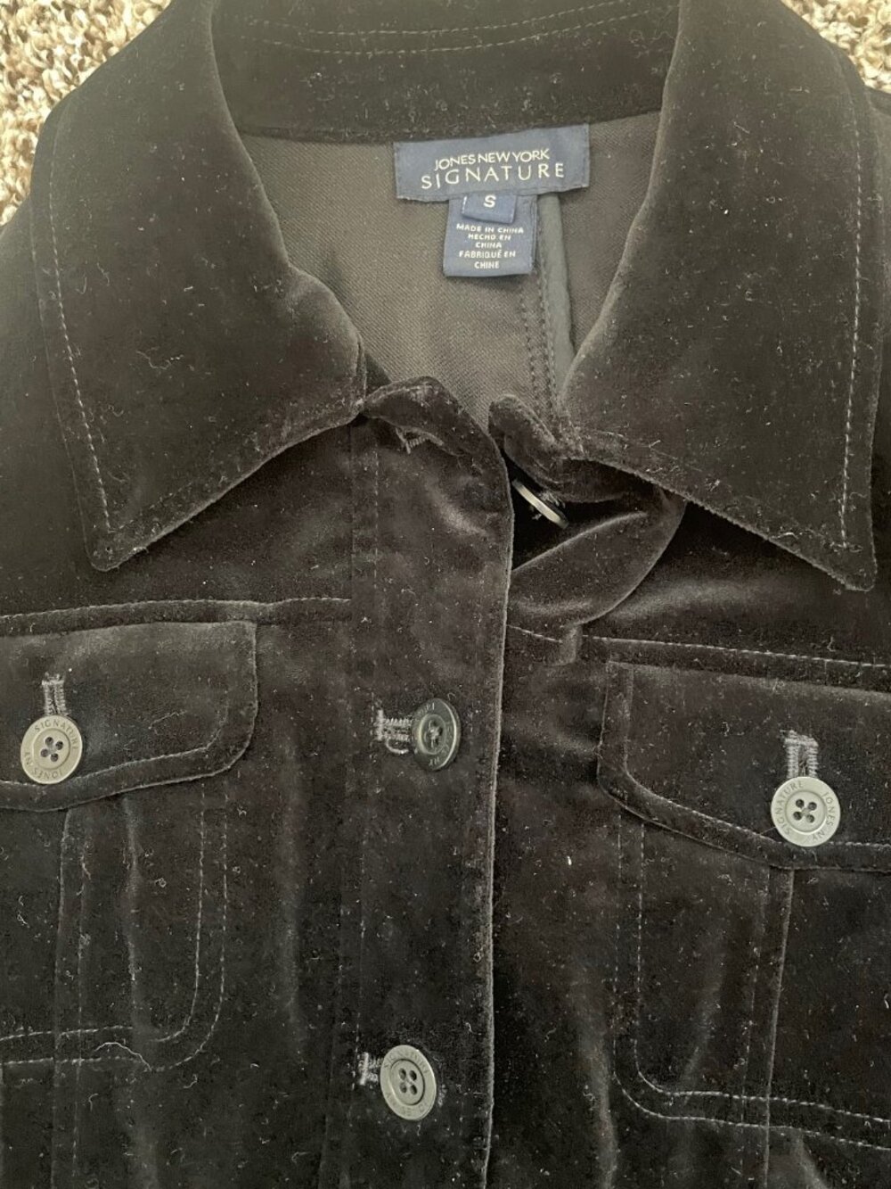 Jones New York Signature Black Velvet Jacket